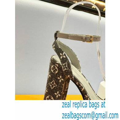 Louis Vuitton heel 11.5cm Fame platform sandal in Monogram denim gray 2023