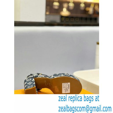 Louis Vuitton heel 11.5cm Fame platform sandal in Monogram denim navy blue 2023