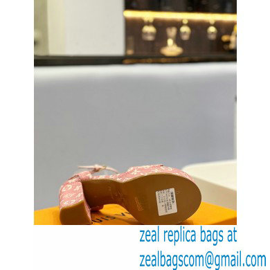 Louis Vuitton heel 11.5cm Fame platform sandal in Monogram denim pink 2023
