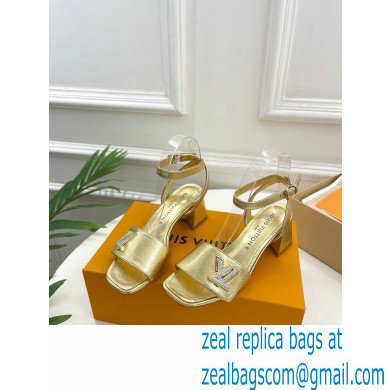 Louis Vuitton heel 5.5cm shake Sandals in calf leather gold 2023 - Click Image to Close