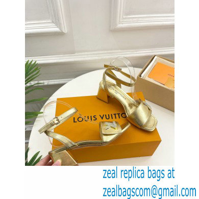 Louis Vuitton heel 5.5cm shake Sandals in calf leather gold 2023 - Click Image to Close