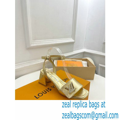 Louis Vuitton heel 5.5cm shake Sandals in calf leather gold 2023