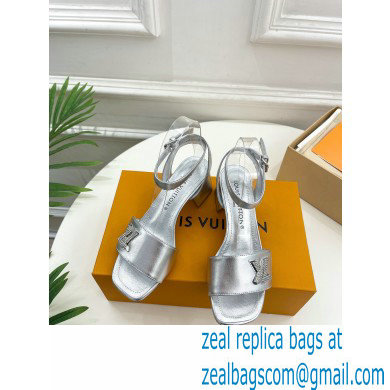 Louis Vuitton heel 5.5cm shake Sandals in calf leather silver 2023