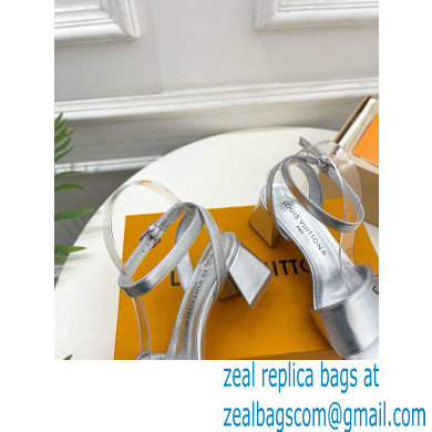 Louis Vuitton heel 5.5cm shake Sandals in calf leather silver 2023 - Click Image to Close