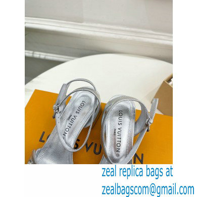 Louis Vuitton heel 5.5cm shake Sandals in calf leather silver 2023