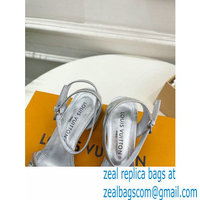 Louis Vuitton heel 5.5cm shake Sandals in calf leather silver 2023 - Click Image to Close