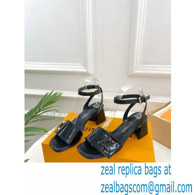 Louis Vuitton heel 5.5cm shake Sandals in glossy patent calf leather black 2023 - Click Image to Close