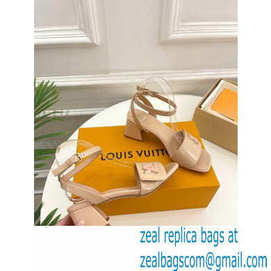 Louis Vuitton heel 5.5cm shake Sandals in glossy patent calf leather nude 2023