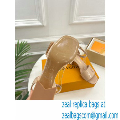 Louis Vuitton heel 5.5cm shake Sandals in glossy patent calf leather nude 2023