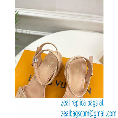 Louis Vuitton heel 5.5cm shake Sandals in glossy patent calf leather nude 2023