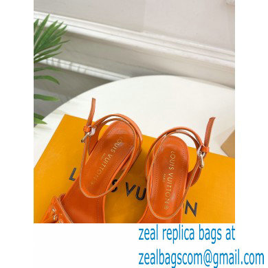 Louis Vuitton heel 5.5cm shake Sandals in glossy patent calf leather orange 2023 - Click Image to Close