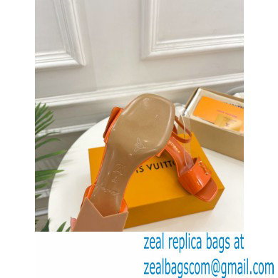 Louis Vuitton heel 5.5cm shake Sandals in glossy patent calf leather orange 2023 - Click Image to Close