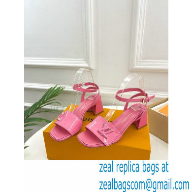 Louis Vuitton heel 5.5cm shake Sandals in glossy patent calf leather pink 2023 - Click Image to Close