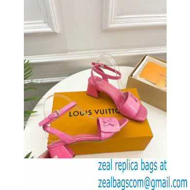 Louis Vuitton heel 5.5cm shake Sandals in glossy patent calf leather pink 2023