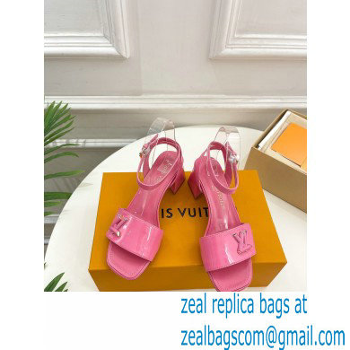 Louis Vuitton heel 5.5cm shake Sandals in glossy patent calf leather pink 2023