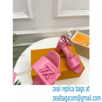Louis Vuitton heel 5.5cm shake Sandals in glossy patent calf leather pink 2023 - Click Image to Close