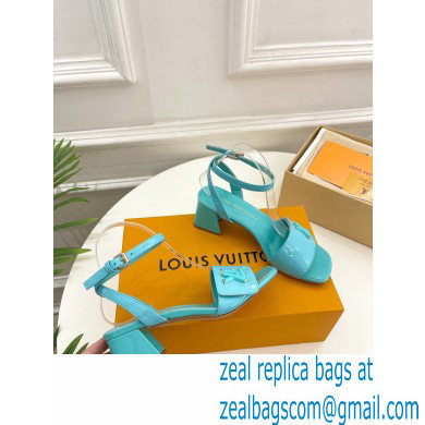 Louis Vuitton heel 5.5cm shake Sandals in glossy patent calf leather tiffany blue 2023 - Click Image to Close