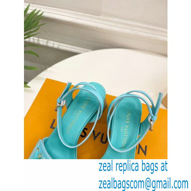 Louis Vuitton heel 5.5cm shake Sandals in glossy patent calf leather tiffany blue 2023