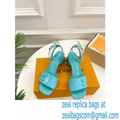 Louis Vuitton heel 5.5cm shake Sandals in glossy patent calf leather tiffany blue 2023 - Click Image to Close