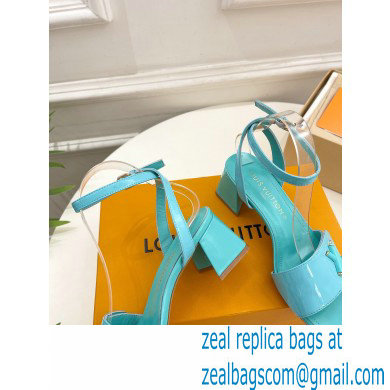 Louis Vuitton heel 5.5cm shake Sandals in glossy patent calf leather tiffany blue 2023 - Click Image to Close