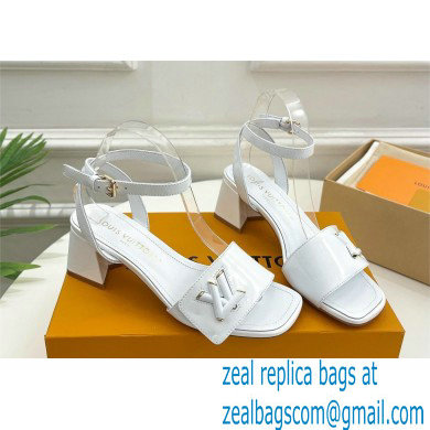 Louis Vuitton heel 5.5cm shake Sandals in glossy patent calf leather white 2023 - Click Image to Close