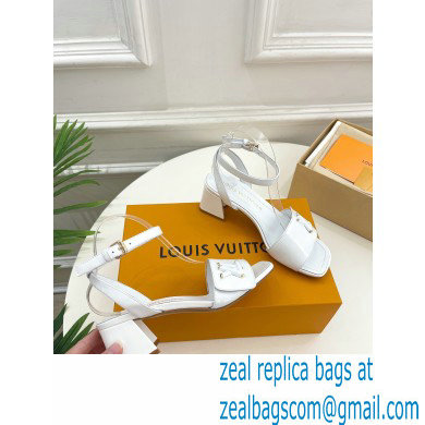 Louis Vuitton heel 5.5cm shake Sandals in glossy patent calf leather white 2023 - Click Image to Close