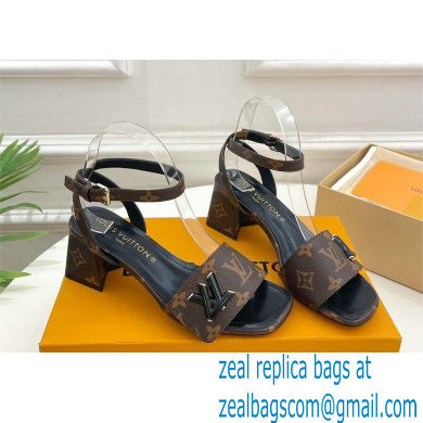 Louis Vuitton heel 5.5cm shake Sandals in monogram leather 2023