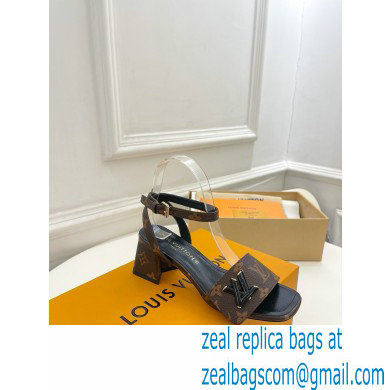 Louis Vuitton heel 5.5cm shake Sandals in monogram leather 2023