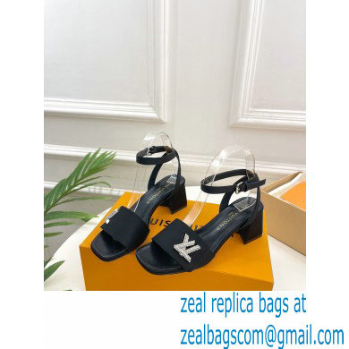 Louis Vuitton heel 5.5cm shake Sandals in satin black 2023