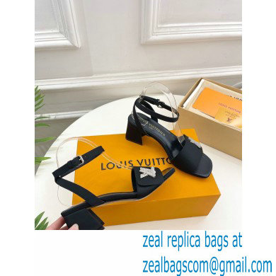 Louis Vuitton heel 5.5cm shake Sandals in satin black 2023 - Click Image to Close