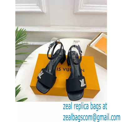 Louis Vuitton heel 5.5cm shake Sandals in satin black 2023 - Click Image to Close