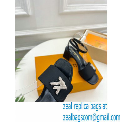 Louis Vuitton heel 5.5cm shake Sandals in satin black 2023 - Click Image to Close