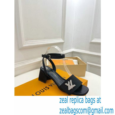 Louis Vuitton heel 5.5cm shake Sandals in satin black 2023 - Click Image to Close