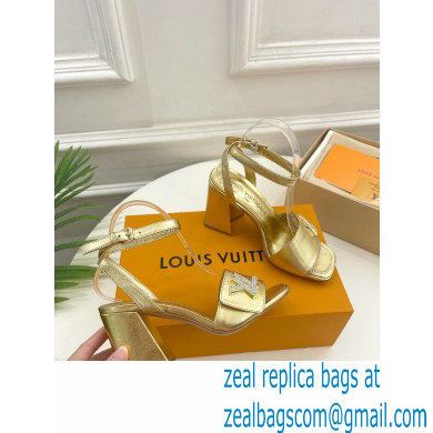 Louis Vuitton heel 8.5cm shake Sandals in calf leather gold 2023