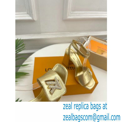 Louis Vuitton heel 8.5cm shake Sandals in calf leather gold 2023 - Click Image to Close