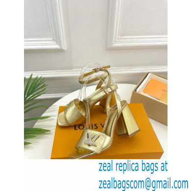 Louis Vuitton heel 8.5cm shake Sandals in calf leather gold 2023 - Click Image to Close