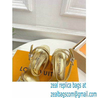 Louis Vuitton heel 8.5cm shake Sandals in calf leather gold 2023 - Click Image to Close