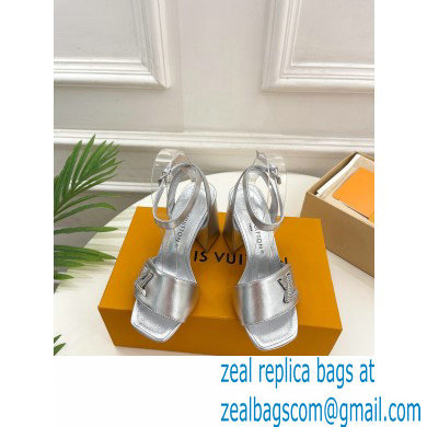 Louis Vuitton heel 8.5cm shake Sandals in calf leather silver 2023 - Click Image to Close