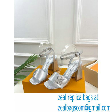 Louis Vuitton heel 8.5cm shake Sandals in calf leather silver 2023