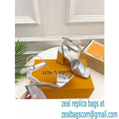 Louis Vuitton heel 8.5cm shake Sandals in calf leather silver 2023