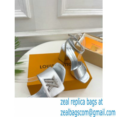 Louis Vuitton heel 8.5cm shake Sandals in calf leather silver 2023