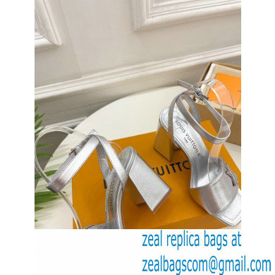 Louis Vuitton heel 8.5cm shake Sandals in calf leather silver 2023