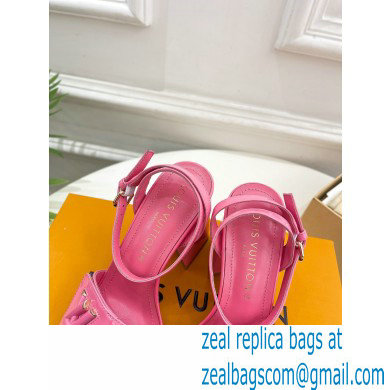 Louis Vuitton heel 8.5cm shake Sandals in glossy patent calf leather pink 2023