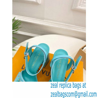 Louis Vuitton heel 8.5cm shake Sandals in glossy patent calf leather tiffany blue 2023 - Click Image to Close