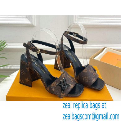 Louis Vuitton heel 8.5cm shake Sandals in monogram leather 2023