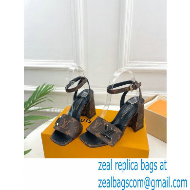 Louis Vuitton heel 8.5cm shake Sandals in monogram leather 2023