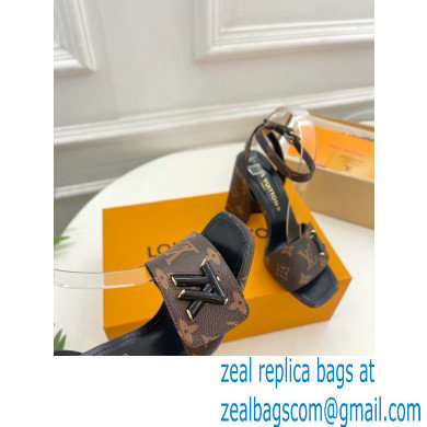 Louis Vuitton heel 8.5cm shake Sandals in monogram leather 2023