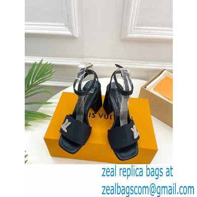 Louis Vuitton heel 8.5cm shake Sandals in satin black 2023 - Click Image to Close