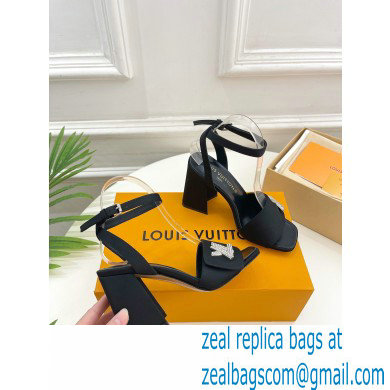 Louis Vuitton heel 8.5cm shake Sandals in satin black 2023 - Click Image to Close