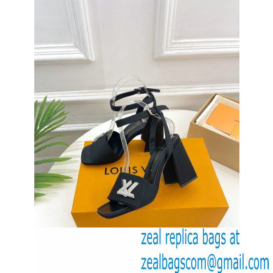 Louis Vuitton heel 8.5cm shake Sandals in satin black 2023 - Click Image to Close
